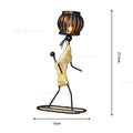 Castiçal Escultura Africana Vintage Em Forma De Menina Para Decoração