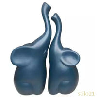 Dupla de Elefantes Decorativos em Cerâmica Moderna - [Frete Grátis]