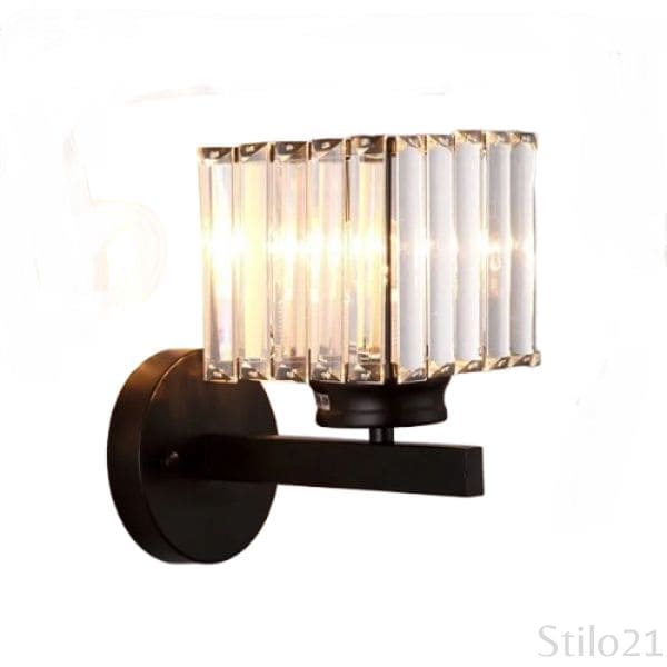 Luminária Arandela de Luxo em Metal e Cristal Transparente