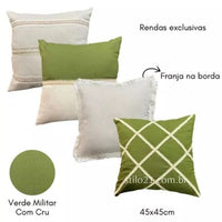 Kit c/ 04 Capas de Almofada de Luxo Linho Boho Chic Exclusivo