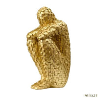 Escultura Homem Pensador Em Resina Arte Abstrata