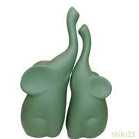 Dupla de Elefantes Decorativos em Cerâmica Moderna - [Frete Grátis]