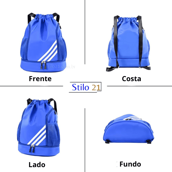 Mochila Saco Esportiva Impermeável Anti-Roubo com Cordão