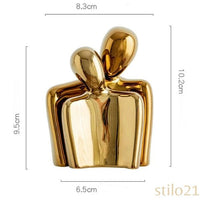 Escultura de Casal Almas Gêmeas Abraçados em Cerâmica  — Promoção