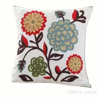 Capas de Almofadas Bordadas Luxuosas em Algodão