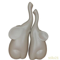 Dupla de Elefantes Decorativos em Cerâmica Moderna - [Frete Grátis]