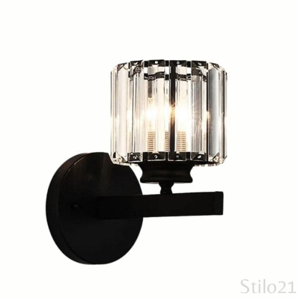 Luminária Arandela de Luxo em Metal e Cristal Transparente