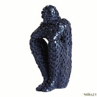 Escultura Homem Pensador Em Resina Arte Abstrata