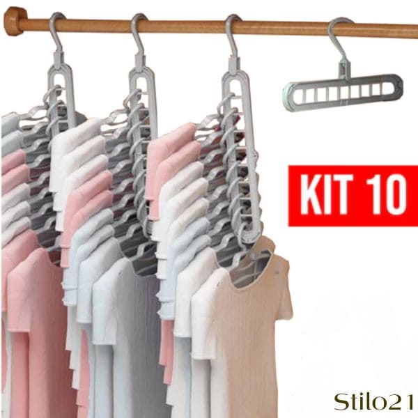 Kits de Cabides Mágico 9 Furos Multi Dobrável Organizador -   Frete Grátis