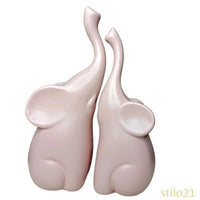 Dupla de Elefantes Decorativos em Cerâmica Moderna - [Frete Grátis]