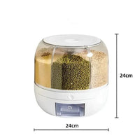 Dispenser Organizador Giratório Alimentos Grãos e Cereais Giratório Com 6 Divisões