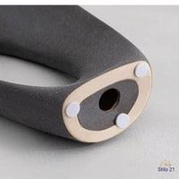 Escultura Cerâmica de Casal Abstrata - Abraçados Rosa Queimado