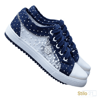 Tênis Feminino Casual Com Estampa Poá Rizzys