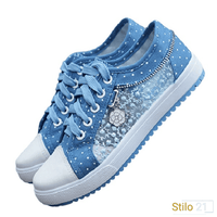 Tênis Feminino Casual Com Estampa Poá Rizzys