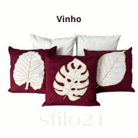 Capa de Almofada Bordada Tecido Suede Moderna -Frete GRÁTIS
