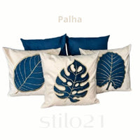 Capa de Almofada Bordada Tecido Suede Moderna -Frete GRÁTIS