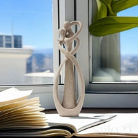 Escultura Casal Beijando Moderna Abstrata Resina de Arenito Natural - Frete Grátis