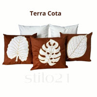 Capa de Almofada Bordada Tecido Suede Moderna -Frete GRÁTIS