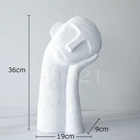 Escultura Humana Abstrata Moderna Artesanato Resina