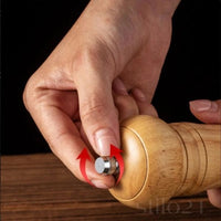 Moedor de Pimenta e Sal Manual Grande de Madeira Natural Pura e Acrílico Transparente