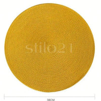 Kit 6 Peças Jogo Americano Sousplat Luxo Redondo Dupla Face - Mesa Posta