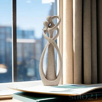 Escultura Casal Beijando Moderna Abstrata Resina de Arenito Natural - Frete Grátis