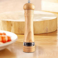 Moedor de Pimenta e Sal Manual Grande de Madeira Natural Pura e Acrílico Transparente