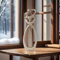 Escultura Casal Beijando Moderna Abstrata Resina de Arenito Natural - Frete Grátis