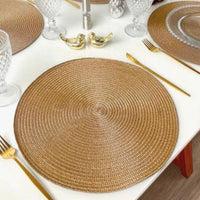 Kit 6 Peças Jogo Americano Sousplat Luxo Redondo Dupla Face - Mesa Posta