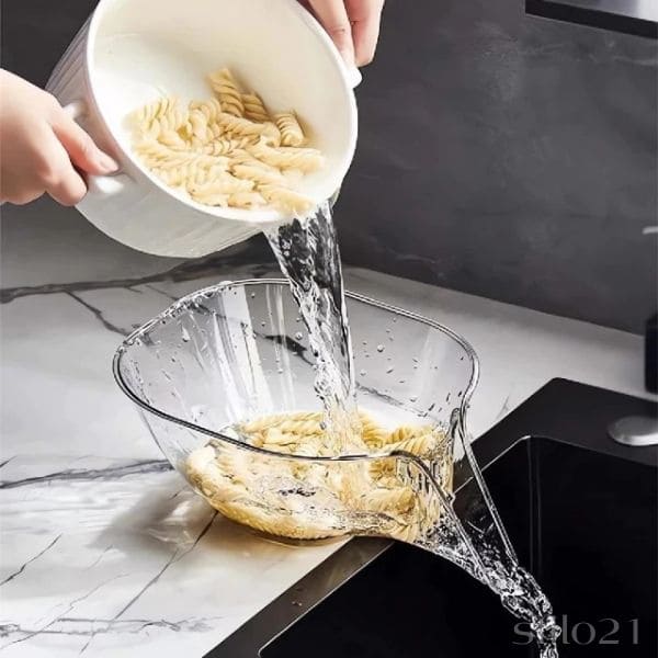 Escorredor de Alimento Cesta Drenagem Com Bico Multifuncional