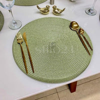 Kit 6 Peças Jogo Americano Sousplat Luxo Redondo Dupla Face - Mesa Posta