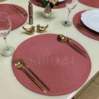 Kit 6 Peças Jogo Americano Sousplat Luxo Redondo Dupla Face - Mesa Posta