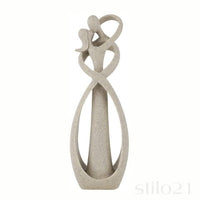 Escultura Casal Beijando Moderna Abstrata Resina de Arenito Natural - Frete Grátis