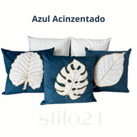 Capa de Almofada Bordada Tecido Suede Moderna -Frete GRÁTIS