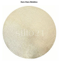 Kit 6 Peças Jogo Americano Sousplat Luxo Redondo Dupla Face - Mesa Posta