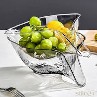 Escorredor de Alimento Cesta Drenagem Com Bico Multifuncional