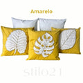 Capa de Almofada Bordada Tecido Suede Moderna -Frete GRÁTIS