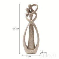 Escultura Casal Beijando Moderna Abstrata Resina de Arenito Natural - Frete Grátis