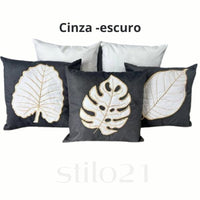 Capa de Almofada Bordada Tecido Suede Moderna -Frete GRÁTIS