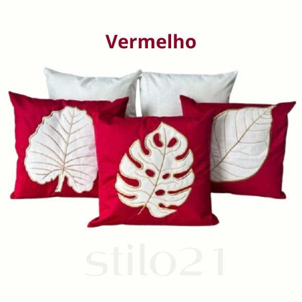 Capa de Almofada Bordada Tecido Suede Moderna -Frete GRÁTIS