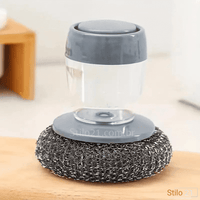 Escova de Aço com Dispenser de Detergente para Limpeza  [Frete grátis]