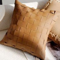 Capa de Almofada Aveludada Bloucle Bordado Fino em Tons Terrosos