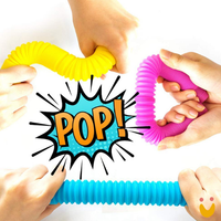 Kit com 15 Pop Tubes Sensorial 14cm – Brinquedo Fidget Antiestresse e Educativo
