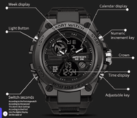 Relógio Esportivo Masculino Sanda 739 Militar ™️- A Prova D'água + Display LED