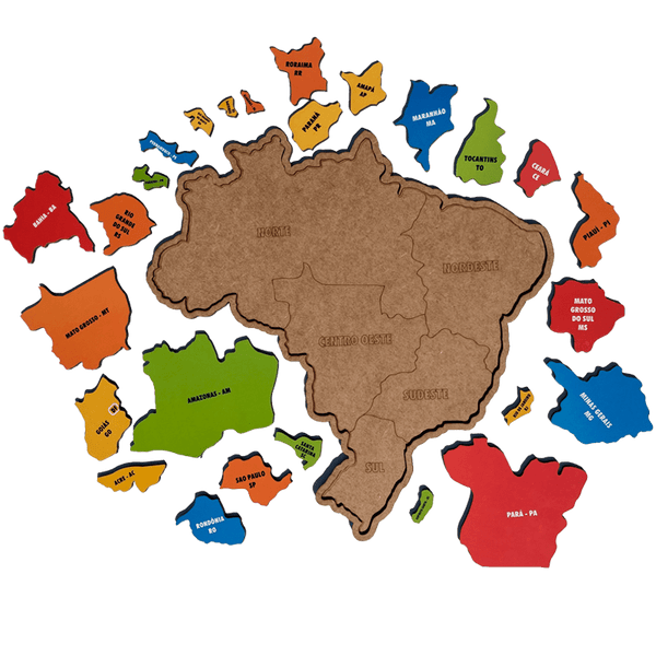 Mapa Do Brasil Quebra Cabeça - Brinquedo Educativo [FRETE GRÁTIS + BRINDE]