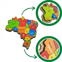 Mapa Do Brasil Quebra Cabeça - Brinquedo Educativo [FRETE GRÁTIS + BRINDE]