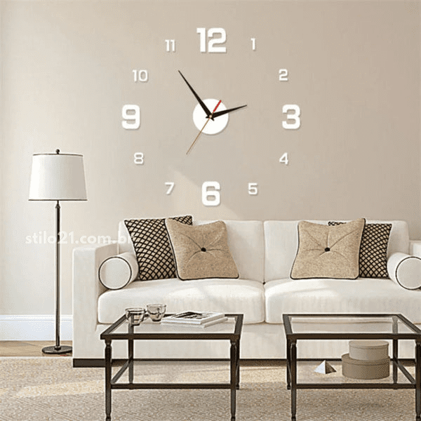 Relógio de Parede Decorativo à Pilha - 3D Lux