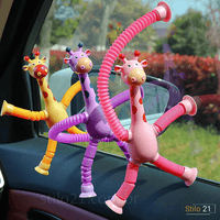 Kit com 4  Giraesticas - Girafas Divertidas e Coloridas com Ventosas