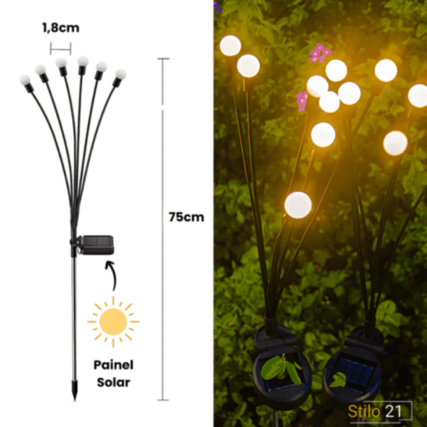 Luminária Luzes de LED Solar para Decoração Jardim  [FRETE GRÁTIS]