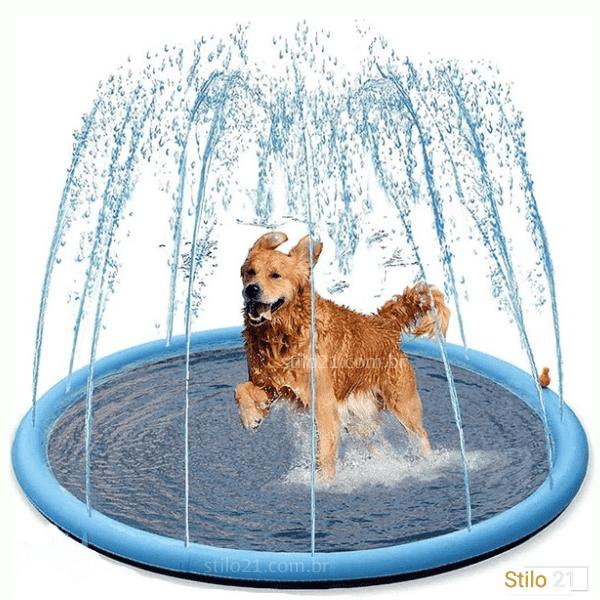 Splash Pool - Piscina Inflável com Chafariz Para PETs e Crianças